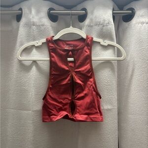 Red Cutt-Out Women's Tank Top